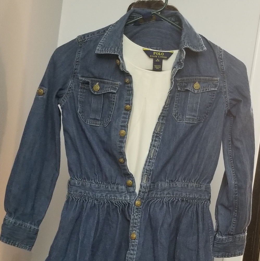 Polo Beige Top with Denim Dress